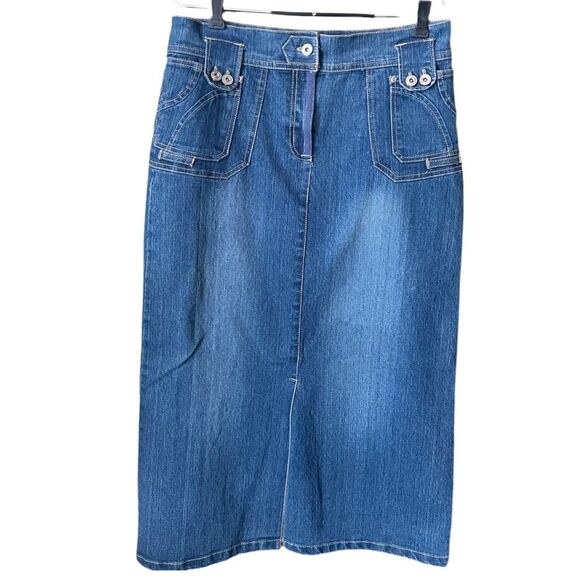 Vintage 90’s Defuze U.S.A.Brand  denim maxi skirt. - Picture 1 of 6